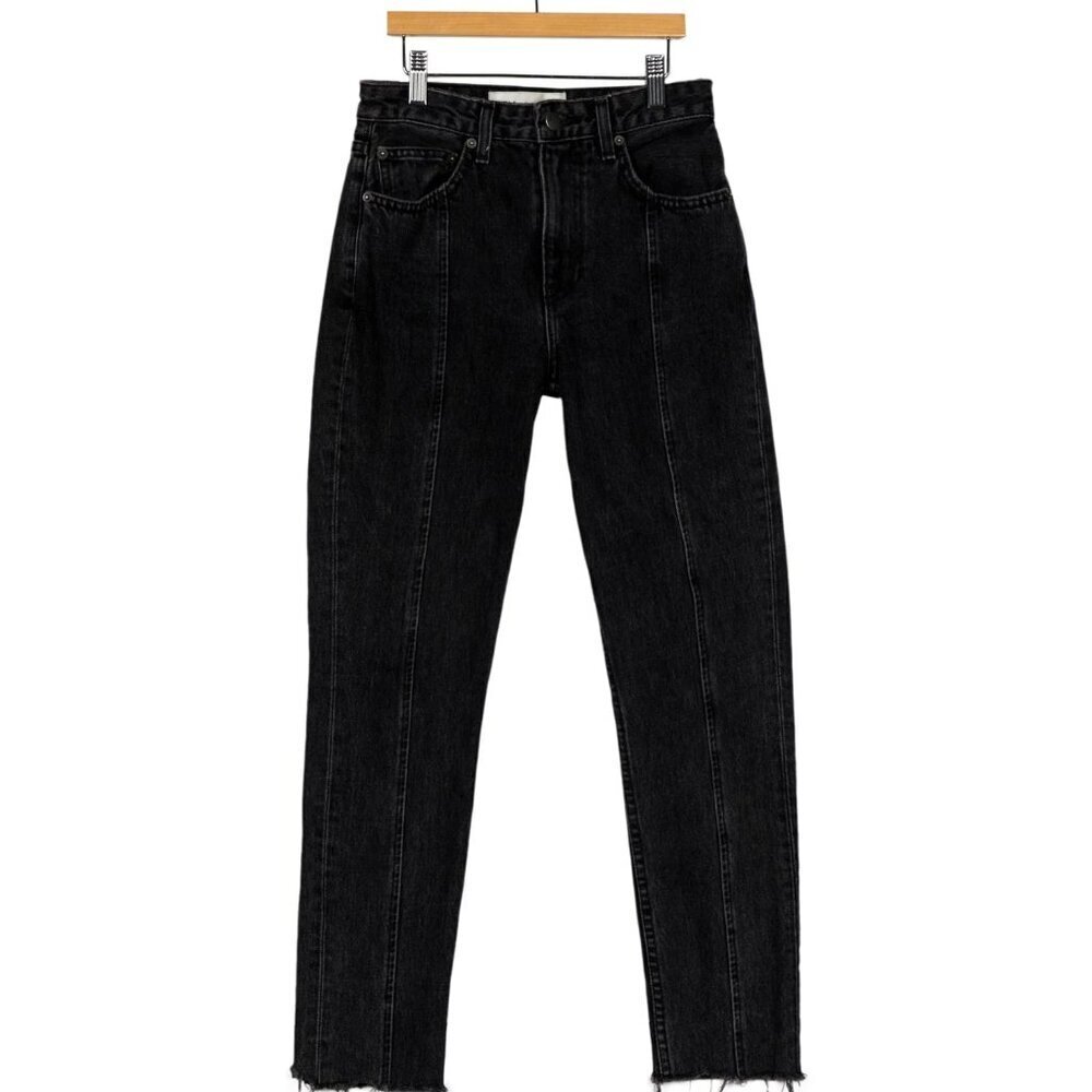 Reformation Straight Leg Black Cutoff Jean Size 27